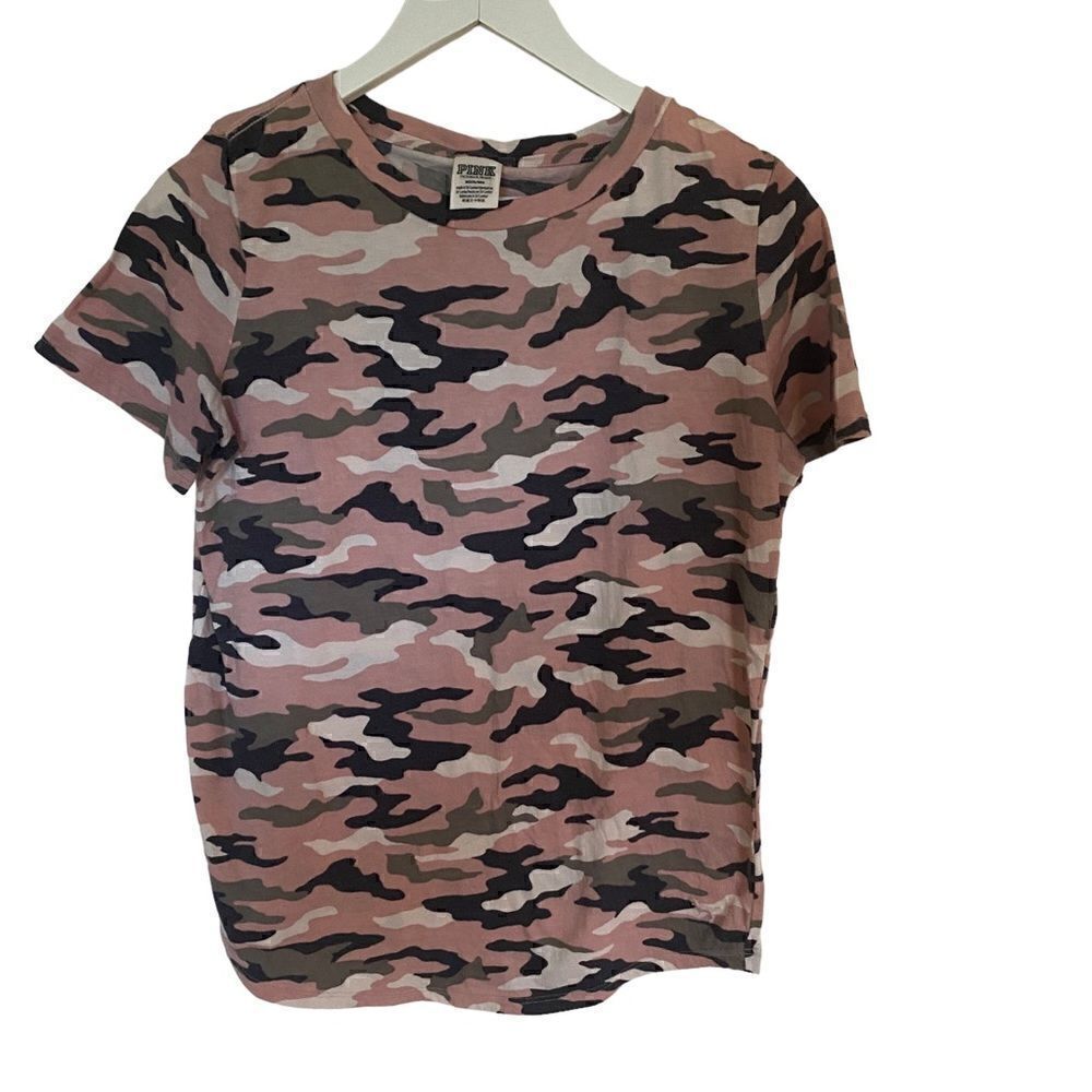 Pink Victoria’s Secret medium short sleeve pink white camo tshirts